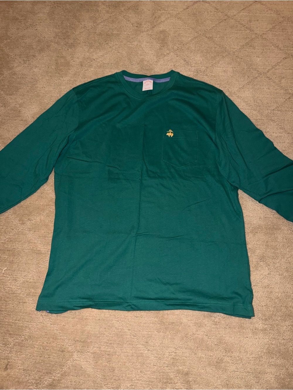 Men's Long-sleeve Brooks Brothers. Green. Large